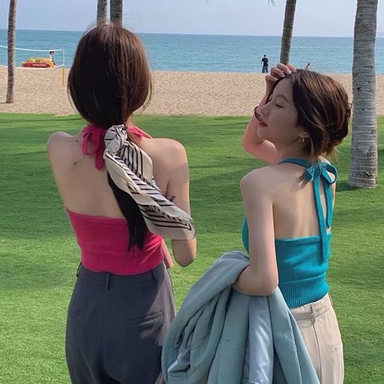 áo yếm nữ cá tính croptop buộc dây nhiều màu Quảng châu