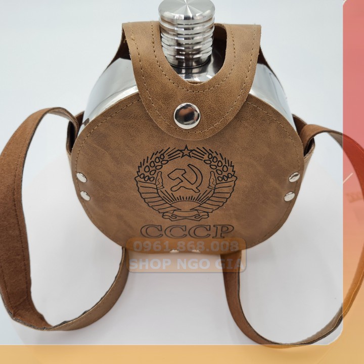 Bình inox cccp dung tích 1.2 lít dày 1.2 mm bao gồm túi đựng bình