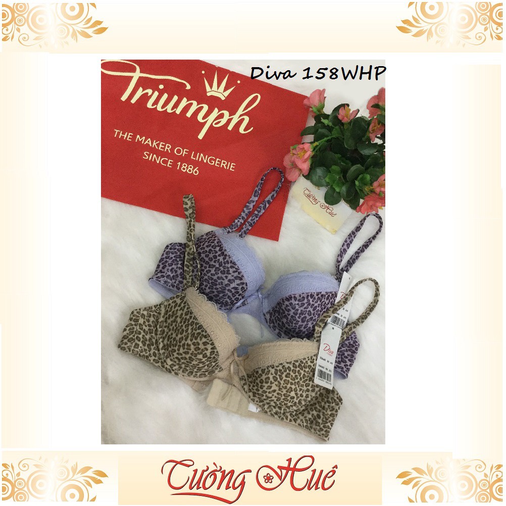 SALE SALE SALE - Áo lót nữ Triumph Diva 158 WHP áo ngực da beo phối ren.