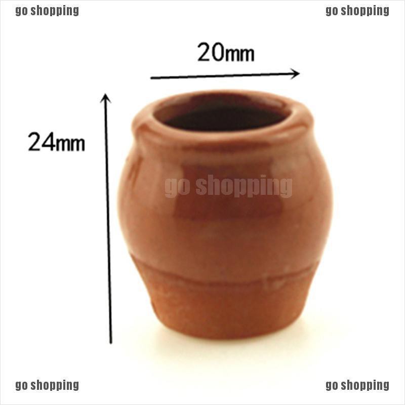 {go shopping}1:12 Miniature ceramic flower pot dollhouse diy doll house decor accessories