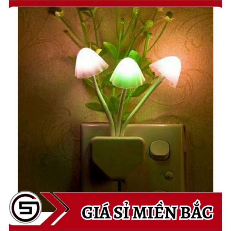 Đèn Ngủ Hình Nấm Cảm Ứng Tự Động Sáng/Tắt