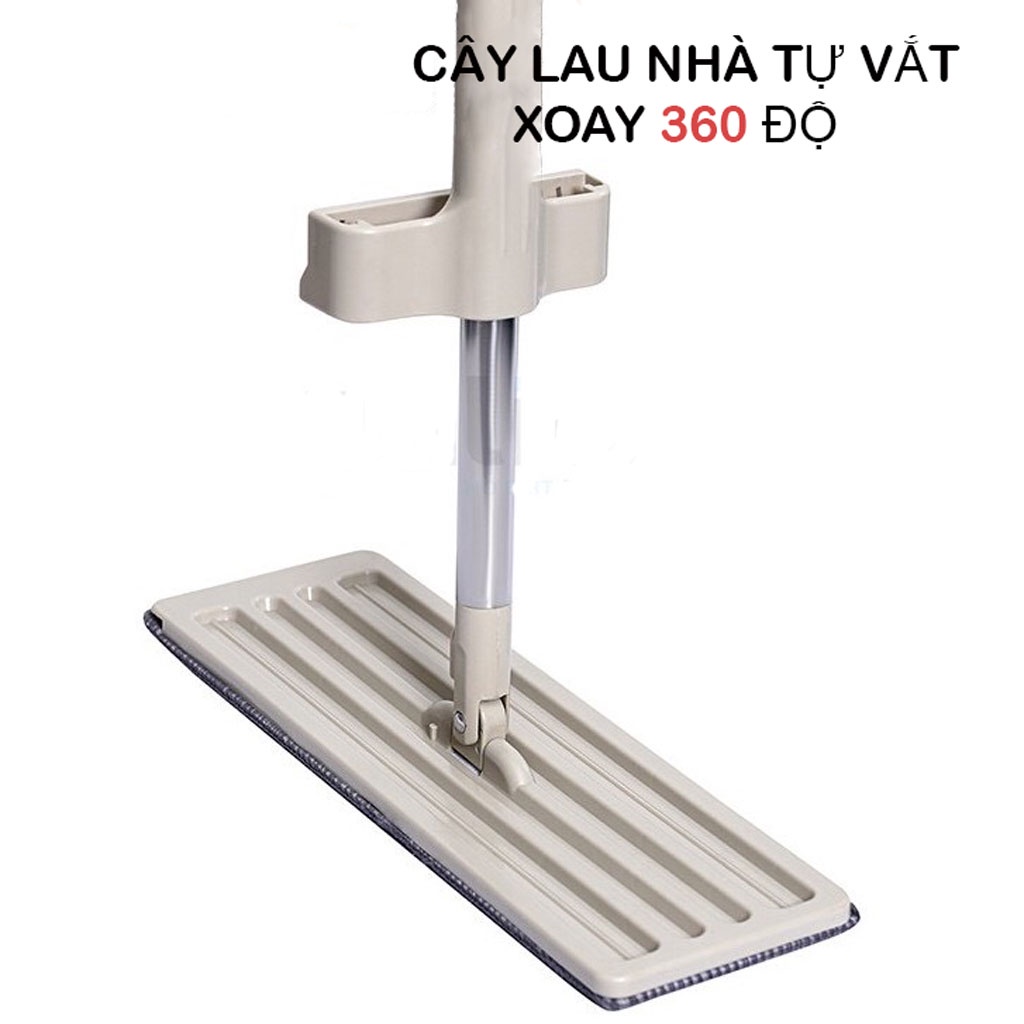 Cây Lau Nhà Tự Vắt Phẳng Thông Minh Spin Mop Xoay 360 Độ Dễ Dàng Sử Dụng - Tặng 2 Bông Lau - BOTTLE SPORT