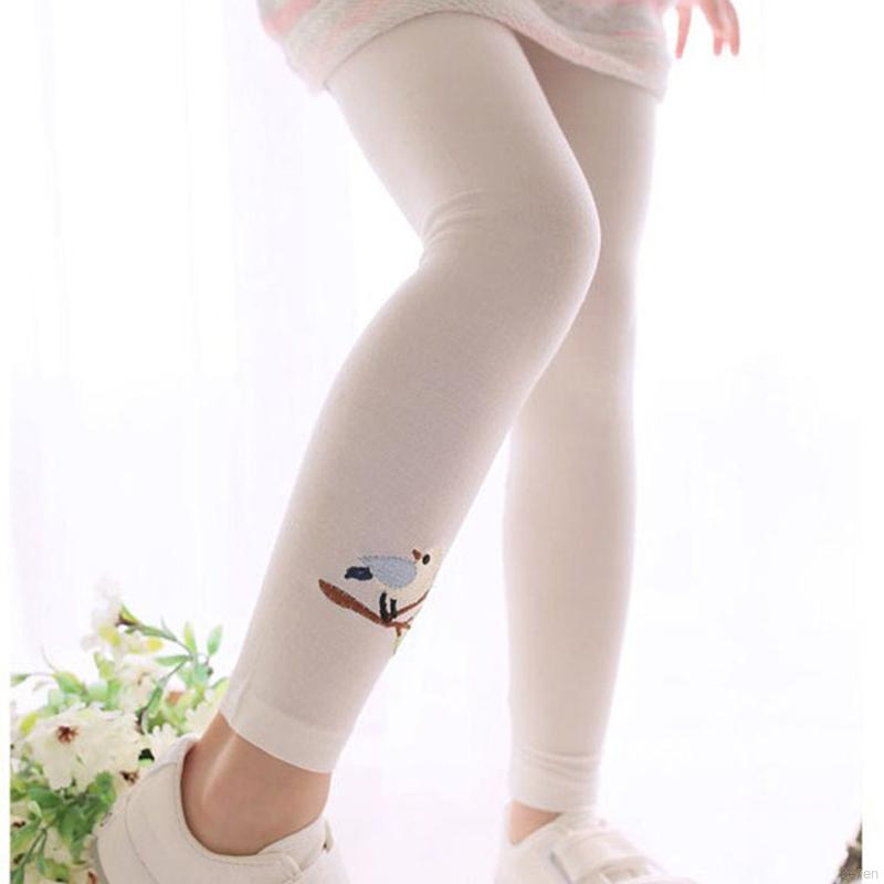 Quần Legging Dài Thêu Hình Chim Cho Bé Gái 1-6 Tuổi