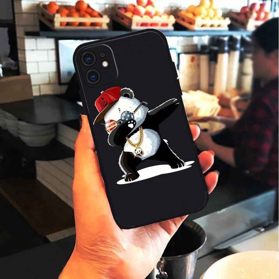 Ốp lưng iphone hình gấu trúc panda rich G41 dẻo cạnh vuông bảo vệ camera 7plus/8plus/x/xs/xsmax/11/12/13/14/pro/promax