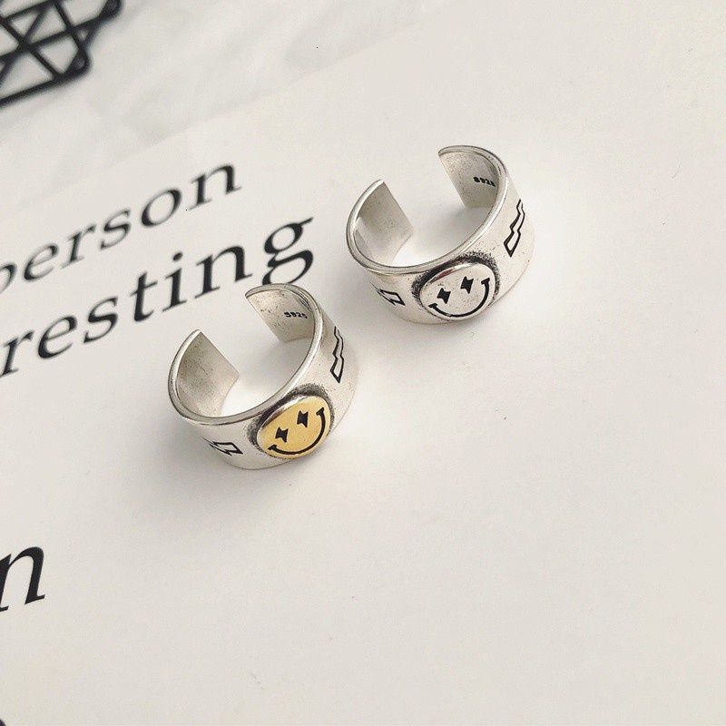 Nhẫn Dạng Mở Hình Mặt Cười Đơn Giản Có Thể Điều Chỉnh