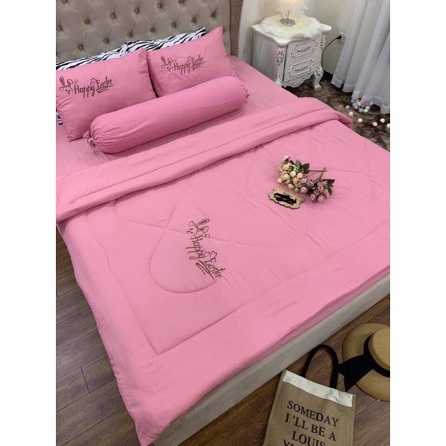 Trọn bộ 5 món ga gối chăn cotton đũi trơn 1 màu siêu mềm mát( ảnh thật tự chụp)