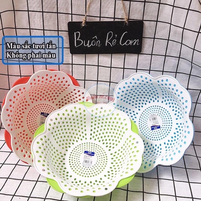 [Kho sỉ]  Rổ nhựa hoa mai 2 trong 1 màu sắc tươi tắn, rổ hoa mai 2in1-3395