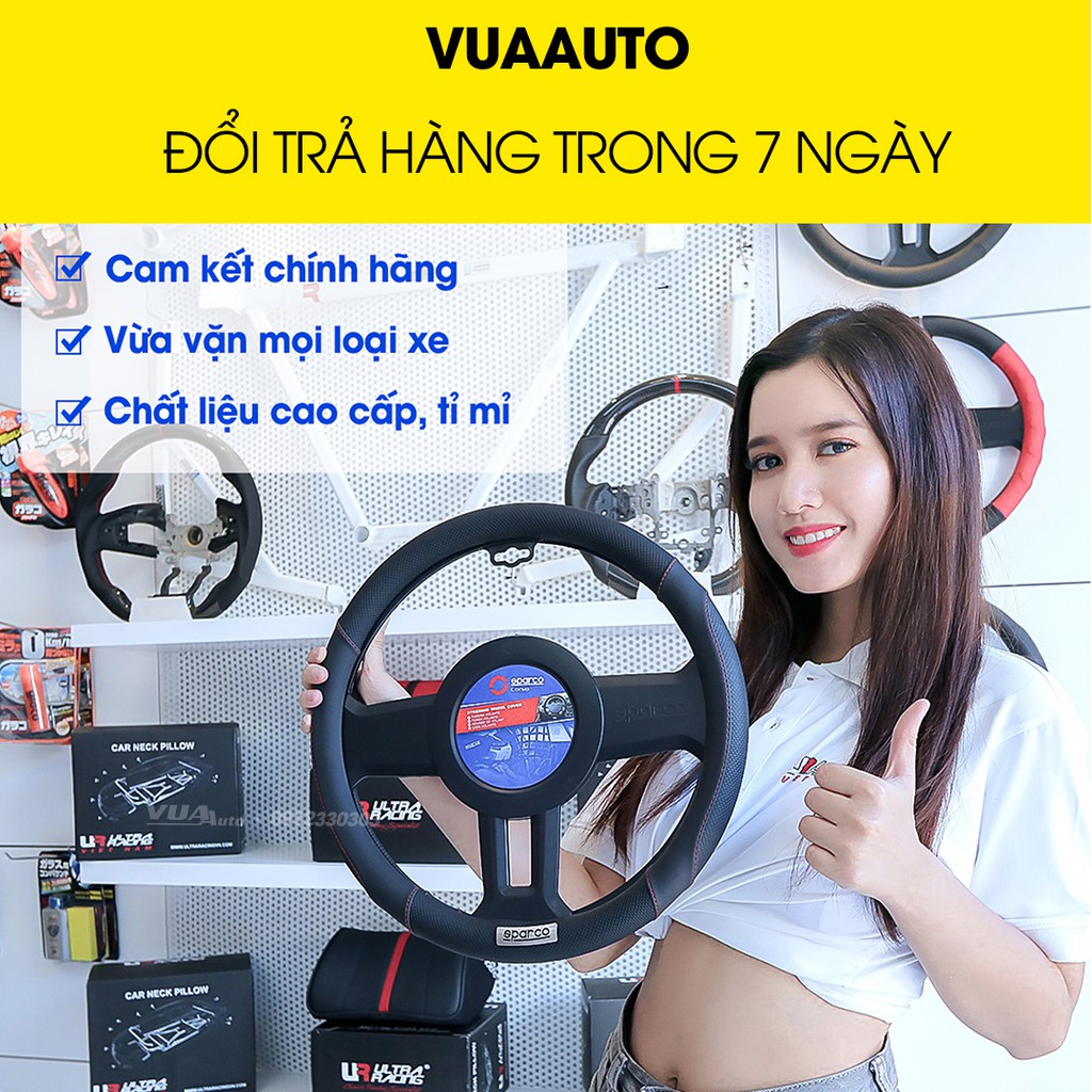 Bọc vô lăng sparco Chính hãng italia cao cấp sang trọng, vừa vặn tất cả các dòng xe ô tô, chống trơn trượt thoáng mồ hôi