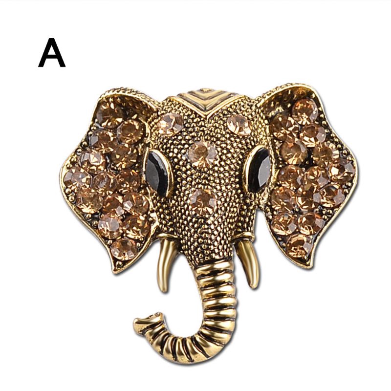 Trâm Cài Áo Hình Chú Voi Đính Đá Sang Trọng