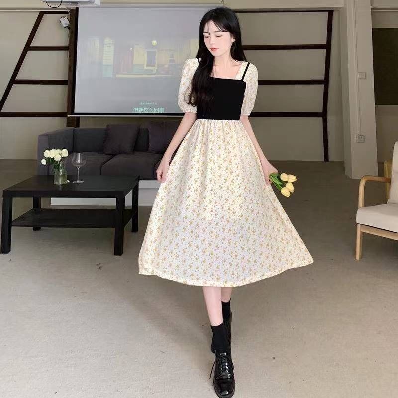 Đầm Hoa Dài Qua Đầu Gối Thời Trang Mùa Hè Hàng Mới 2022 Chất Lượng Cao