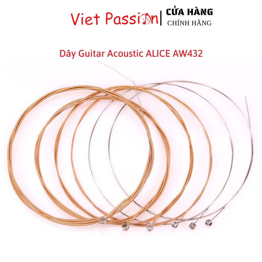 Dây đàn guitar acoustic Alice AW432 AW436 A206 A406 A407C cỡ 11 chính hãng dây sắt cho đàn ghi ta vietpassion