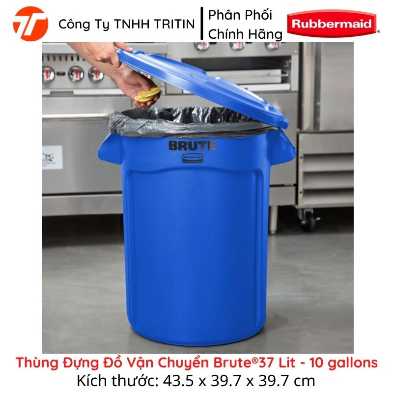 Thùng Nhựa Đa Năng Brute 10 gallons 37 Lit - Cao Cấp RUBBERMAID USA FG261000 | TRITINCO