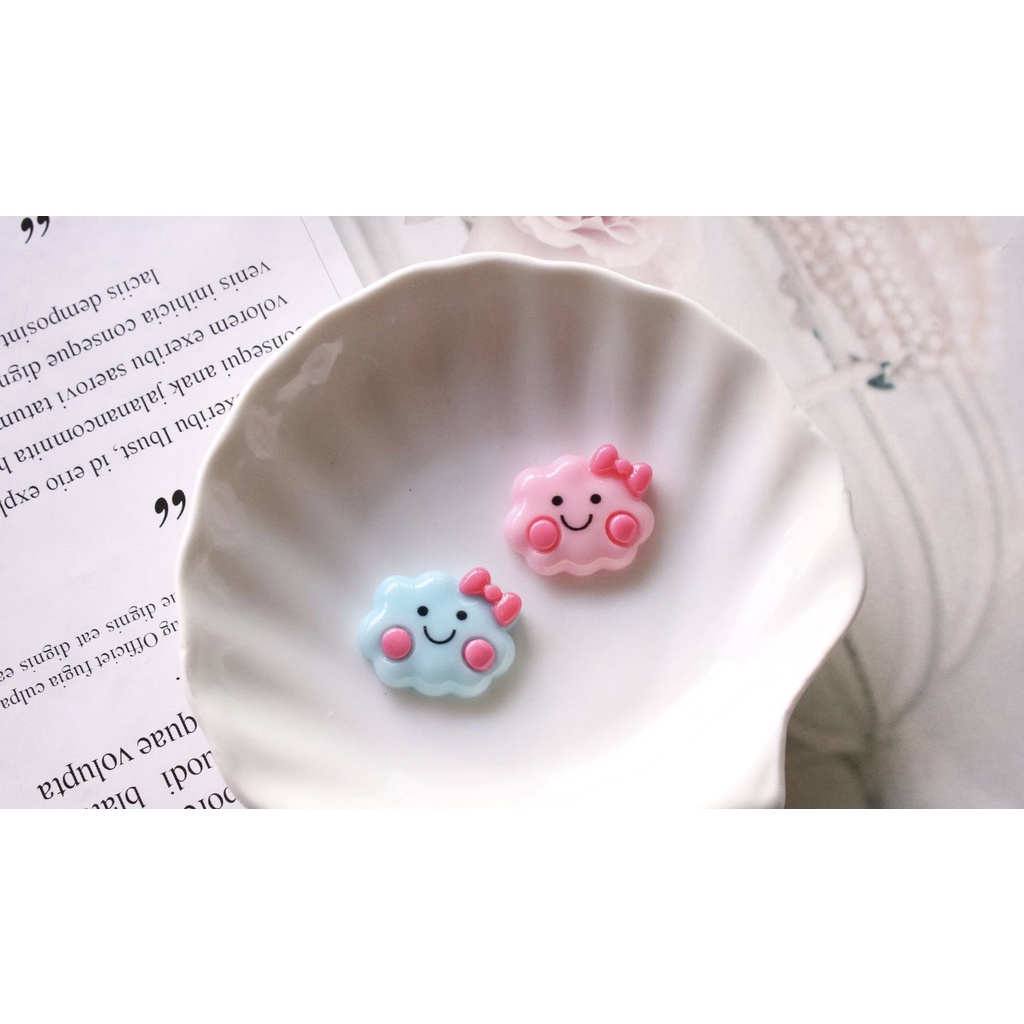 Charm (C353) slime/ Dụng Cụ Charm Trang Trí [Ko Keo &amp; Nút] Hình Đám Mây (2.5x2.0cm)