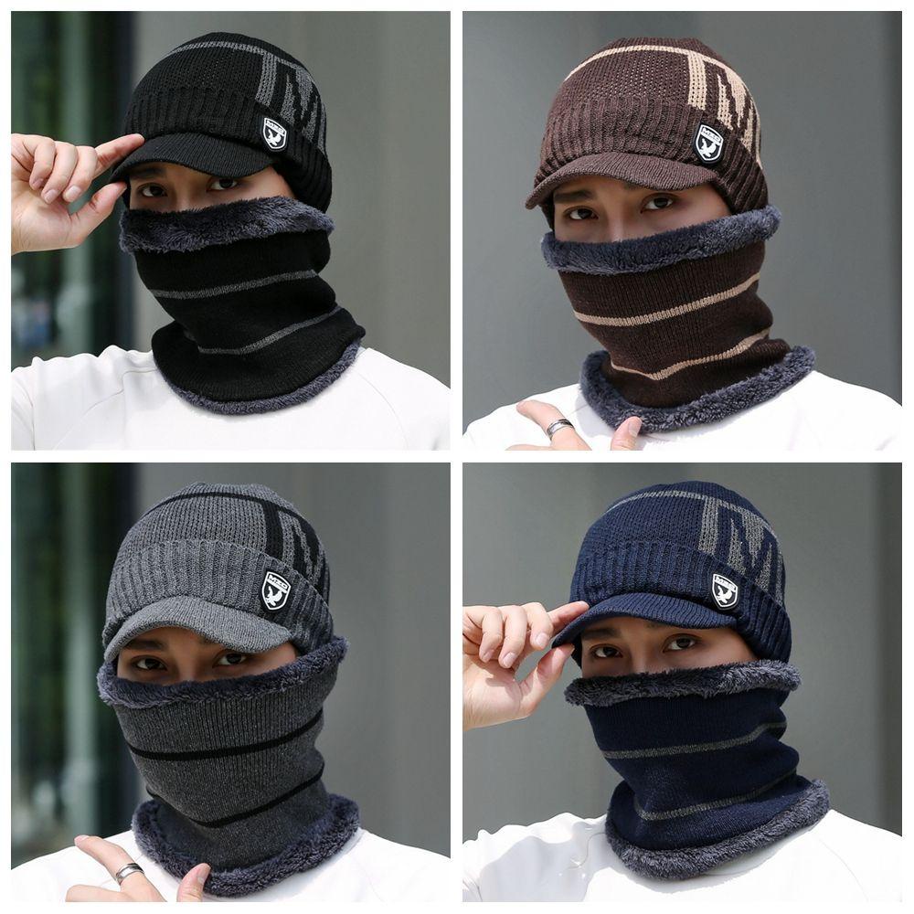 Set 2 Mũ beanie Dày Dặn Giữ Ấm Cho Nam Và Nữ