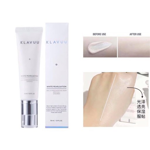 Kem lót bảo vệ da, hiệu chính tông da bền màu KLAVUU White Pearlsation Primer 30ml Giúp sáng da rạng rỡ - HONGS BEAUTY