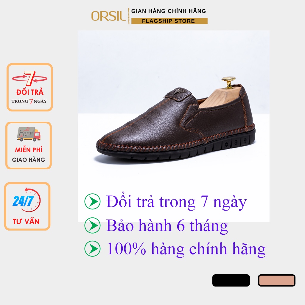 Giày lười nam da bò ORSIL 3 màu lịch lãm - ORD10OL