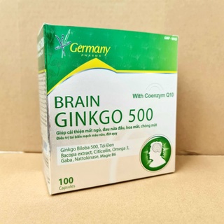 BRAIN Ginkgo 500 Giúp hoạt huyết, tăng cường lưu thông máu hộp 100 viên chính hãng