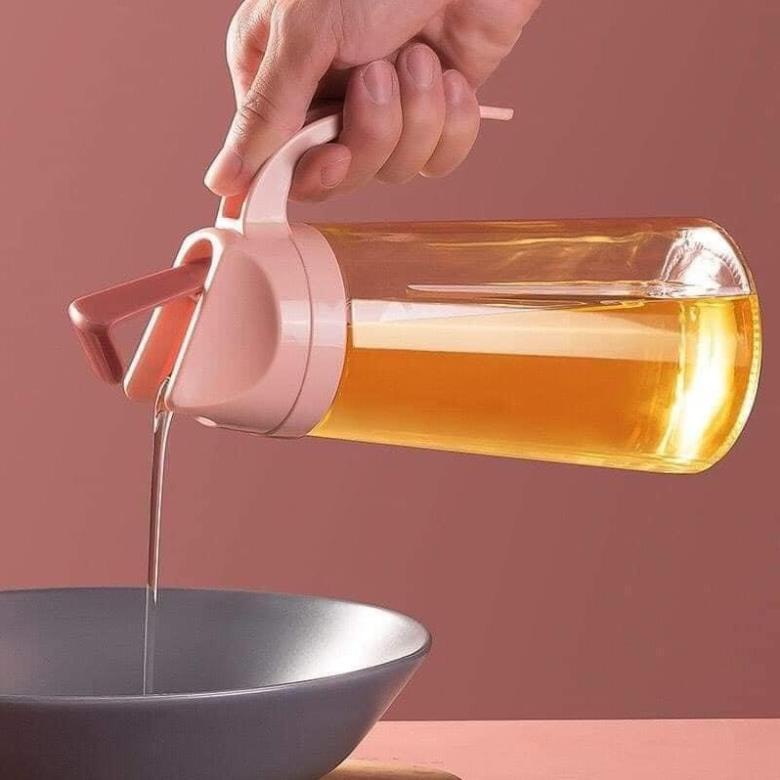 Bình đựng dầu ăn thủy tinh có chia vạch tay cầm dung tích 650ml tiện ích cho nhà bếp xinh