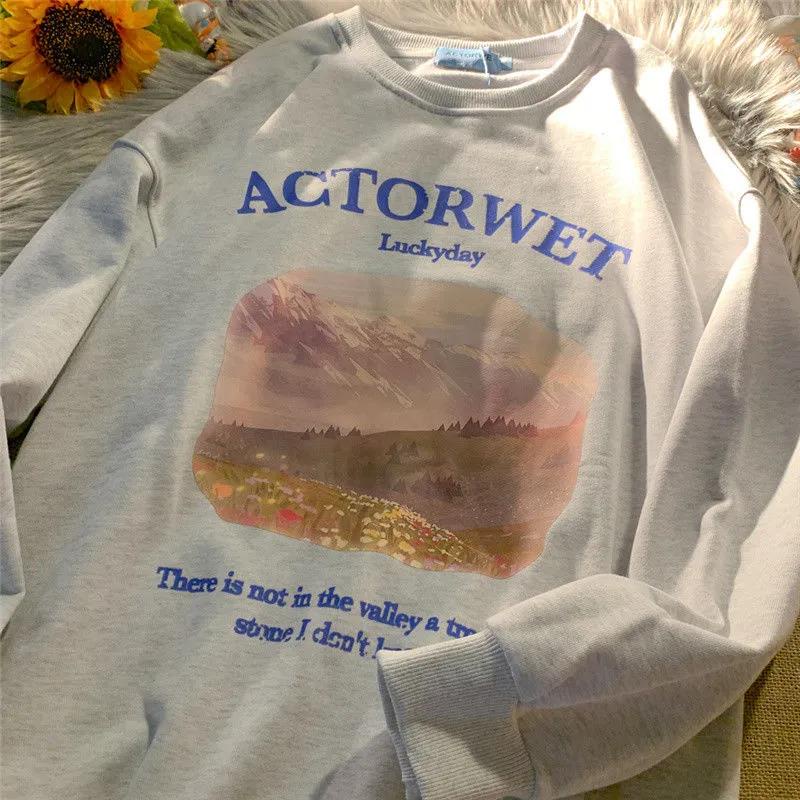 NRVP Áo Thun Nữ Dài Tay Cổ Tròn Thời Trang Hàn