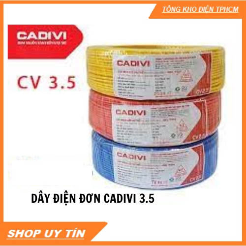 Dây điện đơn dây cáp điện CV Cadivi CV3.5 cuộn 100m