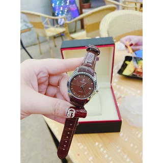 Đồng hồ nữ Tpofhs mặt tròn khoá xịn dây da bền, mặt chống xước , máy chống nước , kiểu dáng thời trang