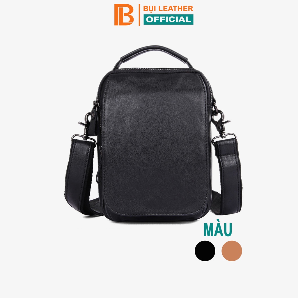 Túi đeo chéo nam mini Bụi Leather - DC104, minibag da bò thật đựng vừa ipad mini, các vật dụng cá nhân phong cách unisex