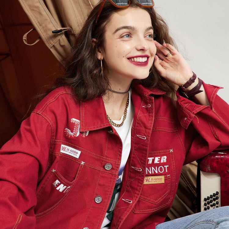 ✜Áo khoác Denim tay dài phong cách Hàn Quốc thời trang mùa thu dành cho nữ 2021