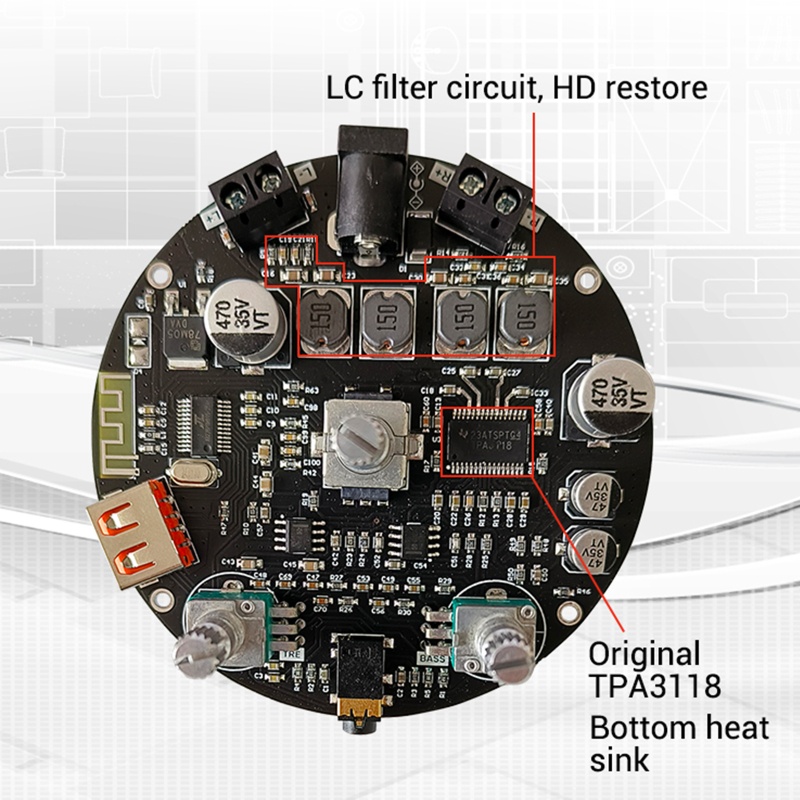 Bảng Mạch Khuếch Đại Tín Hiệu Âm Thanh Bluetooth 5.1 Cho DC 9-24V