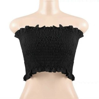 Áo Ống Nhún Chỉ Trơn Basic Dễ Phối Đồ