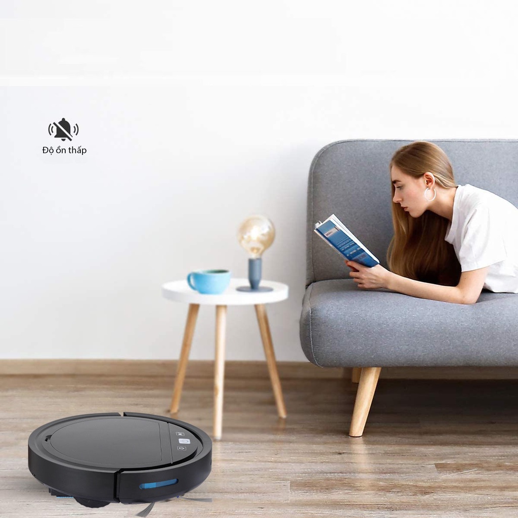 Robot hút bụi lau nhà thông minh tự sạc Pin khỏe điều khiển bằng giọng nói-E118W