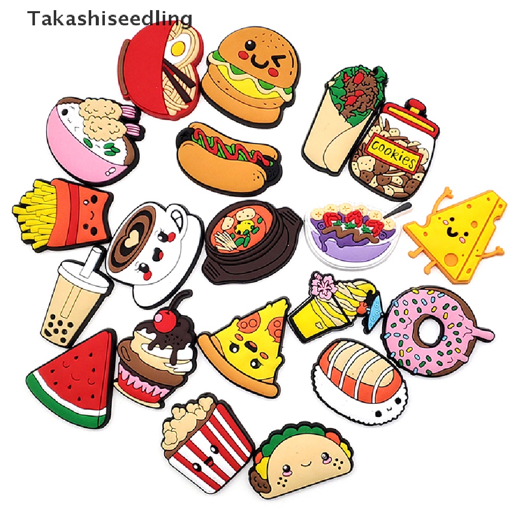 (Takashiseedling) Giày Đục Lỗ Bằng PVC Mềm Trang Trí Giày Có Khóa Cài Có Thể Tháo Rời Bán Chạy