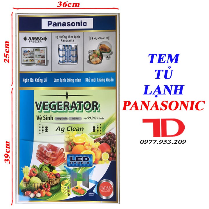 Miếng dán tủ lạnh PANASONIC, tem trang trí tủ lạnh PANASONIC mẫu 2