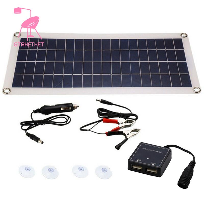 Tấm pin năng lượng mặt trời 1X300W 12V hai cổng USB/DC cho xe hơi