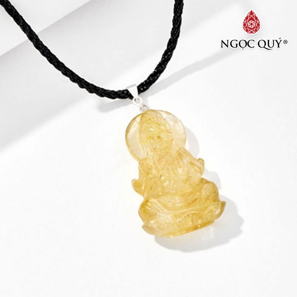 Mặt Dây Chuyền Phật Bà Quan Âm TA Tóc Vàng - Ngọc Quý