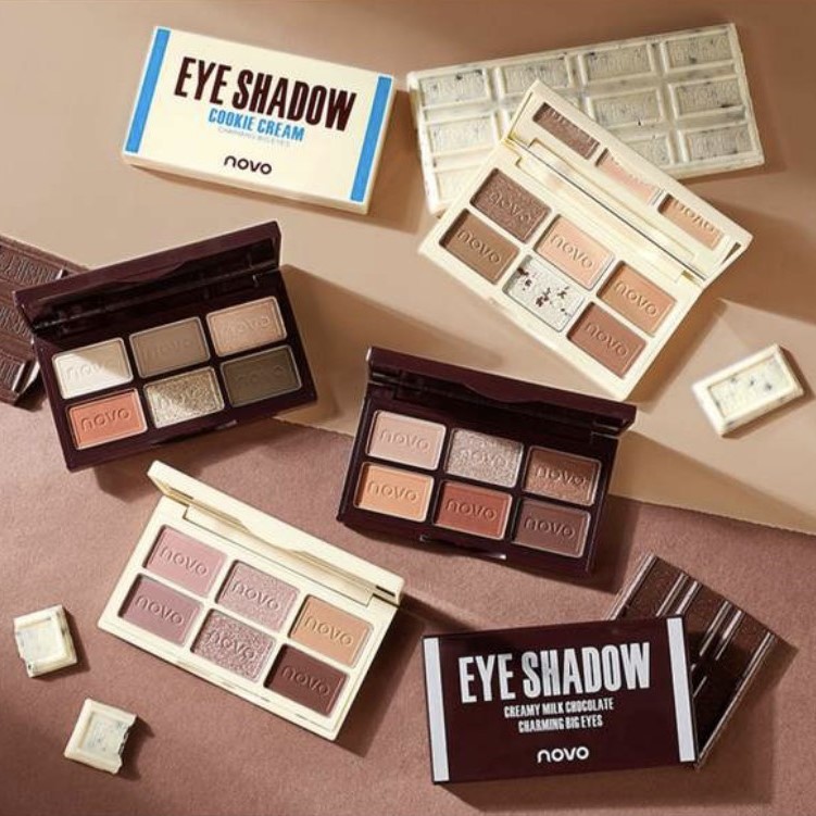 Bảng phấn mắt 6 màu NOVO xinh xắn Creamy Milk Chocolate Charming Big Eyes NOVO43