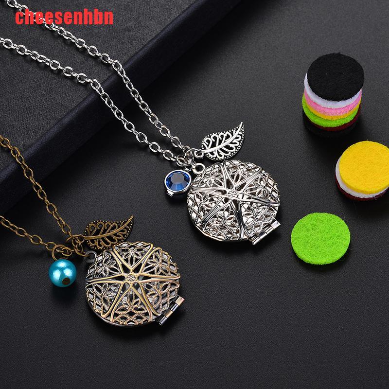 [cheesenhbn]Dull 6Pads Locket Necklace Fragrance Aromatherapy Essential Oil Diffuser Pendant