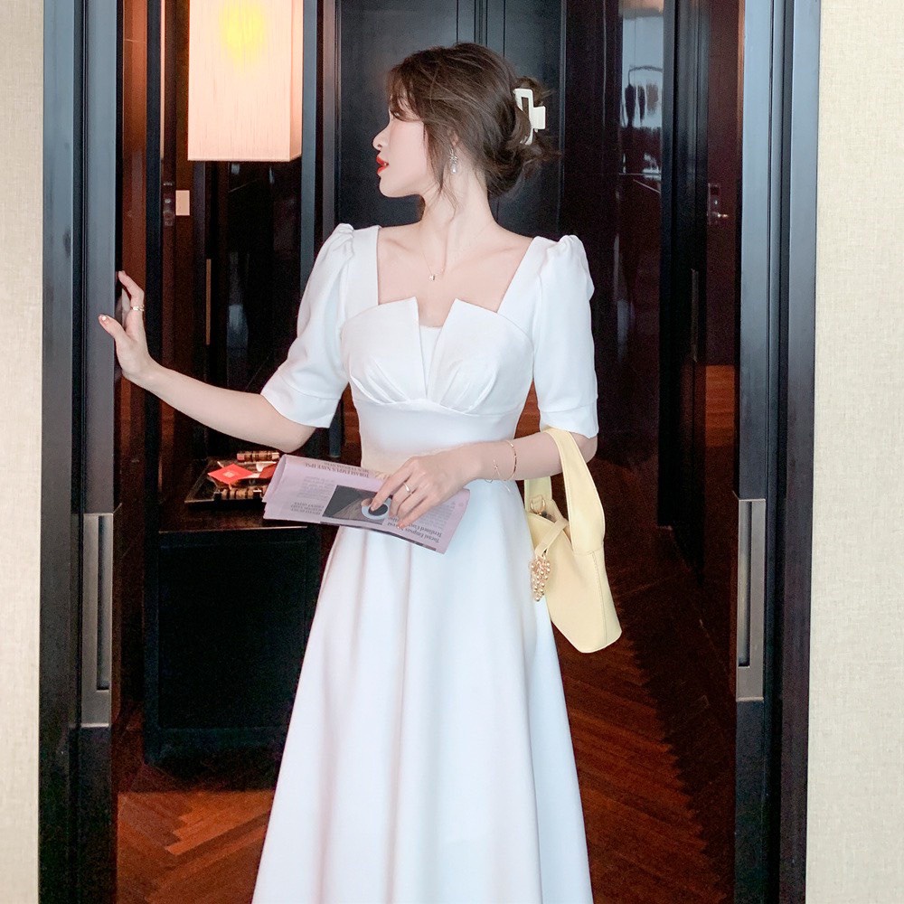 Gunkaymatter Váy Đầm Xếp Ly Ngực Tay Lỡ Ôm Eo Có Mút Ngực Chất Liệu Umi Thời Trang Nữ Thiết Kế Phù Hợp Mọi Phong Cách