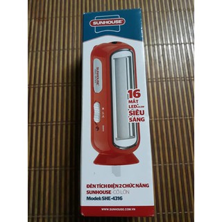 Đèn tích điện 2 chức năng Sunhouse cỡ lớn 4316