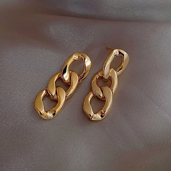 S925 Korean Style Lovely Sparkling Long Earrings