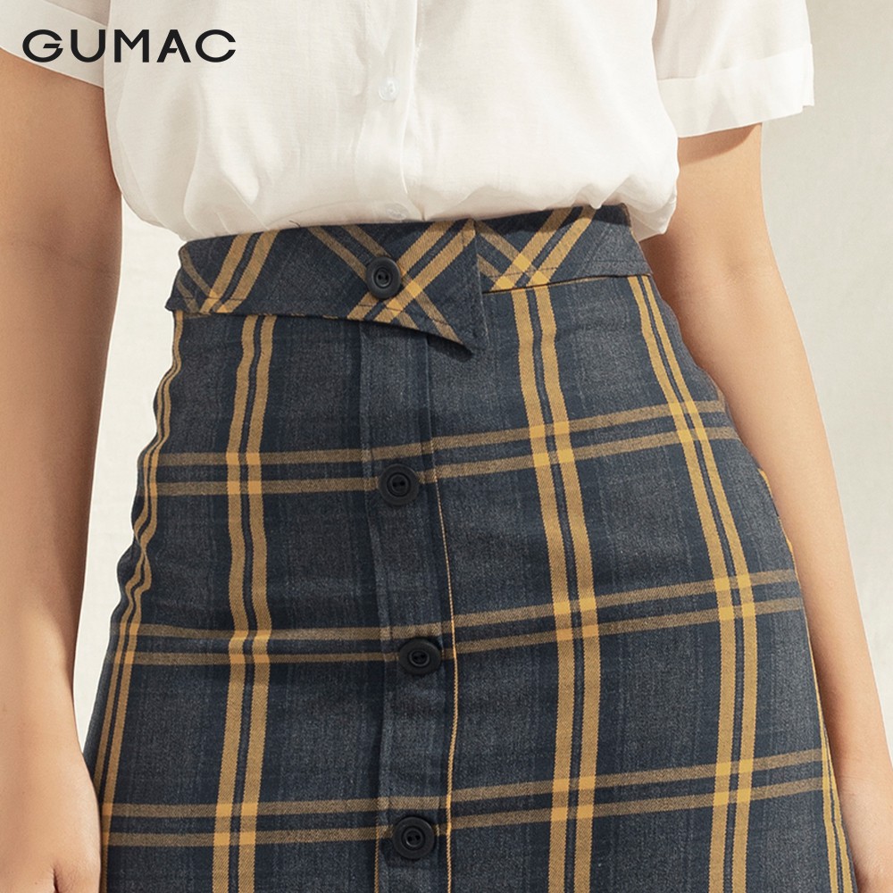 Chân váy caro nút VA1121 GUMAC | BigBuy360 - bigbuy360.vn