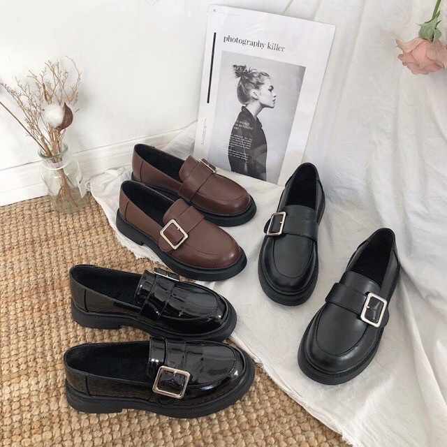 (RẺ NHẤT) FREESSHIP giày ulzzang da mềm khuy vuông có ảnh thật cuối | BigBuy360 - bigbuy360.vn