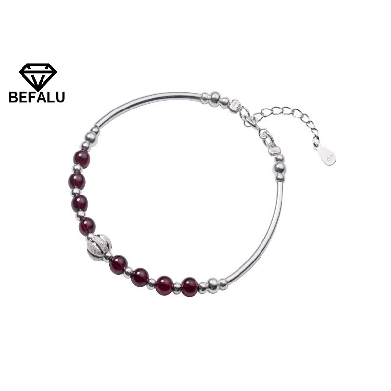 Vòng Tay Nữ Bạc 925 Đá Đỏ May Mắn BEFALU - LT02