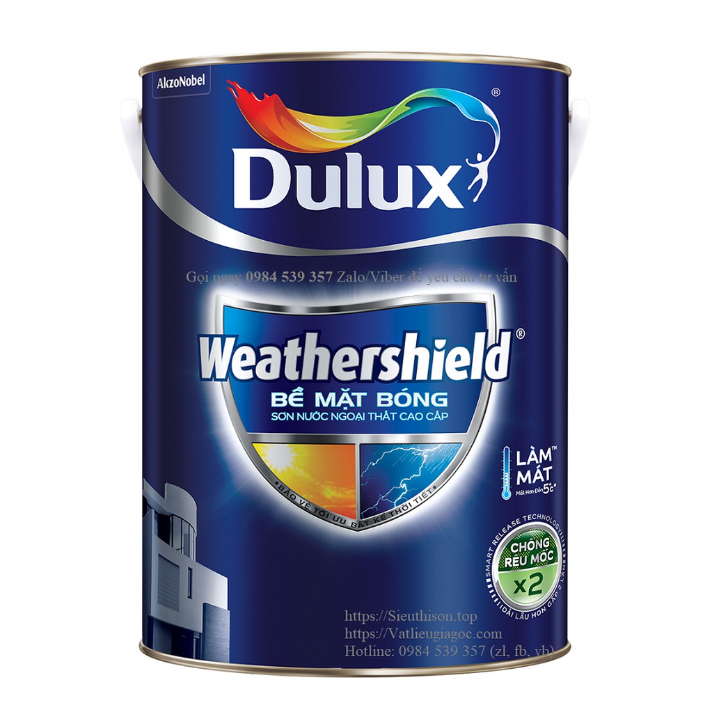 [FREESHIP]+[GIÁ SỈ] Sơn nước ngoại thất Siêu cao cấp DULUX WEATHERSHIELD Bề mặt bóng - BJ9 1 lít (màu pha)