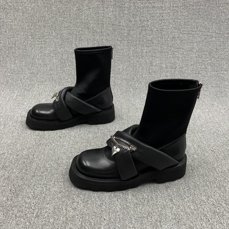 Giày Bốt Martin Đế Dày Có Khóa Kéo Sau Phong Cách Châu Âu Thời Trang Thu Đông Hàng Mới 2022