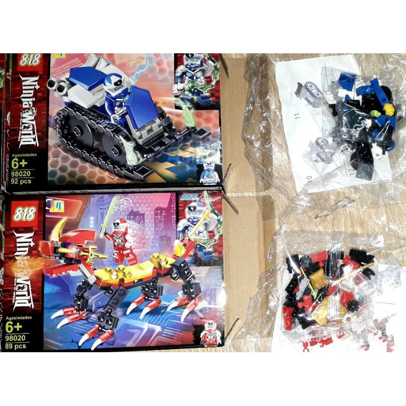 Lắp ráp 1 hộp LegoNinja 98020 có nhiều chi tiết bằng nhựa ABS