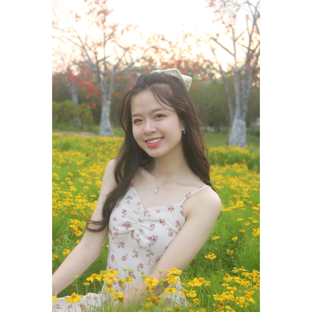 Đầm hai dây hoa nhí, váy 2 dây hoa nhí may 2 lớp, váy nàng thơ (có mút ngực và nút điều chỉnh dây) 🍓 CERA FASHION | BigBuy360 - bigbuy360.vn