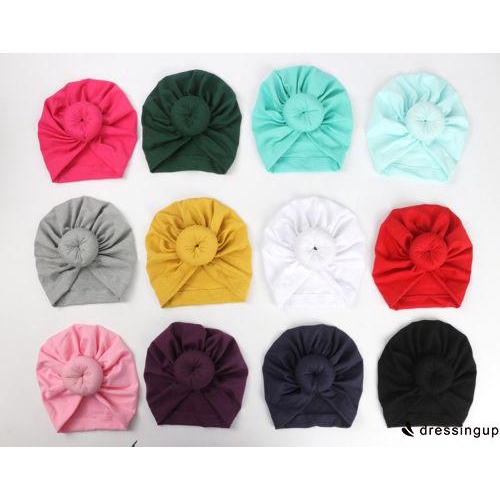 Mũ trùm đầu nhiều màu thiết kế gút búi dễ thương cho em bé