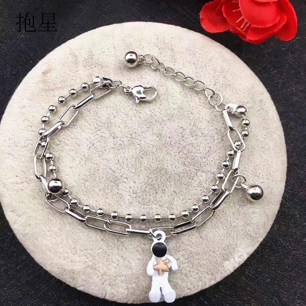 Vòng tay thiết kế hai lớp hợp thời trang Hàn Quốc trẻ trung cho cặp đôi vòng cặp Yanqueens Đồ trang sức
