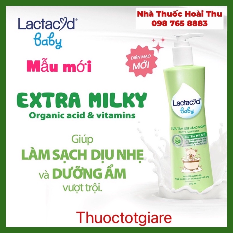 Sữa Tắm gội cho Bé LACTACYD Milky 500 ml