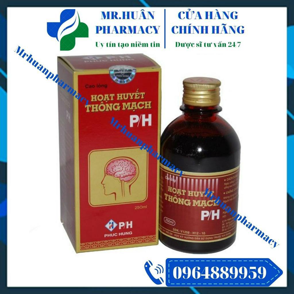 Hoạt huyết thông mạch P/H Phúc Hưng 250ml - Dùng cho người thiếu máu, đau đầu, hoa mắt, chóng mặt